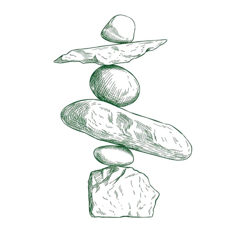 Illustration : pierres empilées en équilibre